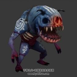 游戏生物猪脸怪物3DMax模型下载