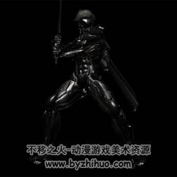 科幻風(fēng)金屬鎧甲武士 3D模型 有綁定和武打動(dòng)作