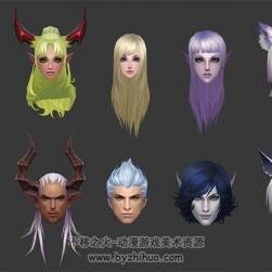完美COS 3dmax素体模型合集 发型模型