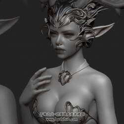 Zbrush 精靈美女頭像細化雕刻視頻教程