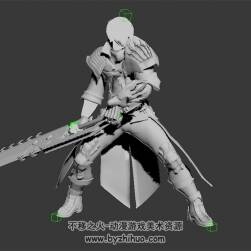 短發(fā)風(fēng)衣男劍士 有綁定和左右揮砍的動作