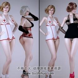 三个性感美女 影视级超高精3D模型