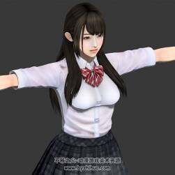 現(xiàn)代校園清純校服女生3DMax高精模型下載