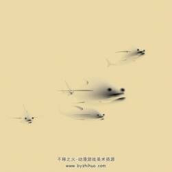 水墨風(fēng)小魚 3D模型 四邊面