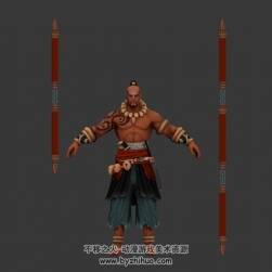 武俠反派游戲人物雙節(jié)棍三節(jié)棍3DMax模型下載