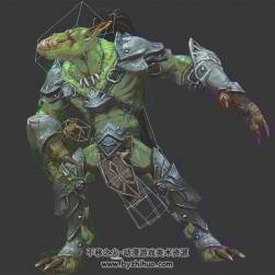 魔幻游戲怪物巨魔3DMax模型走跑受擊死亡攻擊動作下載