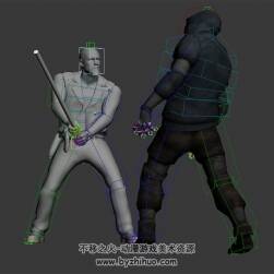 CS骨骼 打喪尸格斗3D模型 有綁定動(dòng)作