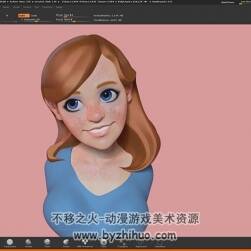 ZBrush 歐美卡通角色少女頭部雕刻視頻課程