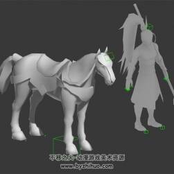 古代武将和战马 3D模型 有绑定
