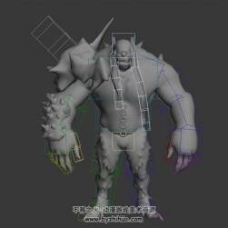 游戲怪物波呂斐摩斯砸地板動作3DMax模型帶綁定無貼圖下載