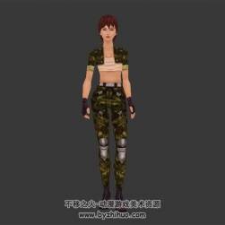 女軍人 迷彩服軍裝 四角面 3D模型資源百度網(wǎng)盤下載