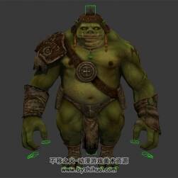 綠色巨人怪物 3D模型 有綁定 四邊面