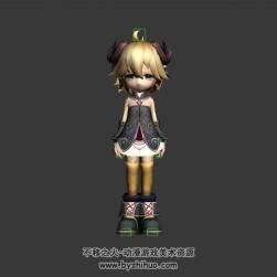 Q版卡通小蘿莉少女 3D模型 有綁定
