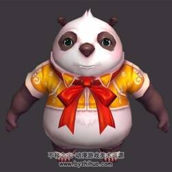 Q版卡通擬人熊貓 3D模型下載 有綁定
