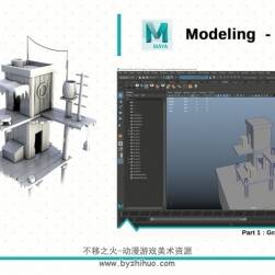 Maya低模实例制作视频教程 卡通木屋低模建模教学