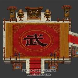 比武擂臺 四角面 場景3D模型 百度網(wǎng)盤下載