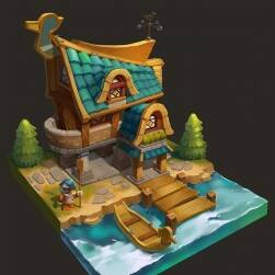 游戲卡通風(fēng)房屋 道具原畫設(shè)定參考 111P