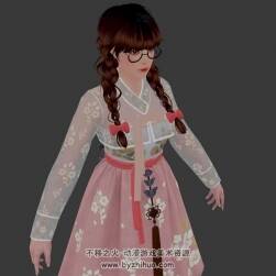 現(xiàn)代韓式服裝女孩3DMax FBX模型下載
