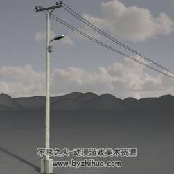 telephone pole 电线杆3D模型分享下载