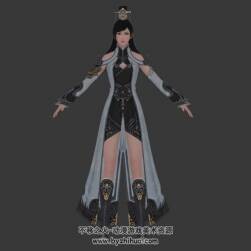 古裝門派弟子女俠3DMax模型下載