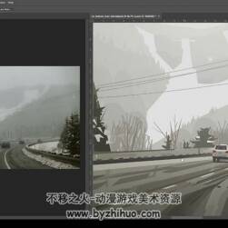 高速公路概念 场景设计CG原画绘制视频教程