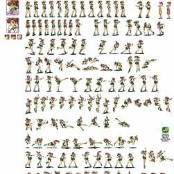 街机游戏美少女战士主角精灵图（像素）动作序列帧 百度网盘分享