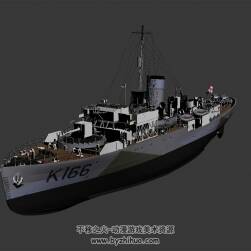 K166軍艦 max格式 3D模型下載