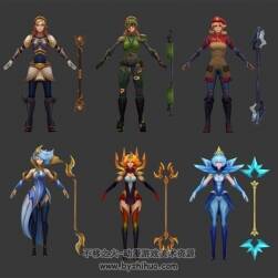 英雄联盟LOL 拉克丝Lux全套皮肤模型 元素大天使