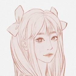 Procreate 少女頭像線稿