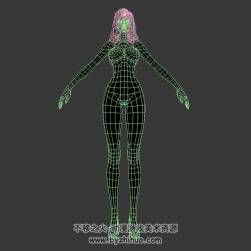 剑灵 金发女人体 max格式 四角面 3D模型资源百度网盘下载