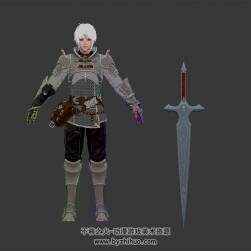 古歐風(fēng)格游戲男武士騎士3DMax模型帶綁定下載
