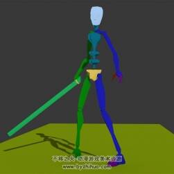 游戲角色人物持劍攻擊動(dòng)作3DMax模型骨骼下載