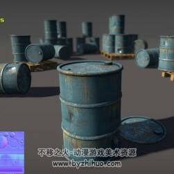 Fuel Can Pack 汽油桶3D模型分享fbx obj格式下载