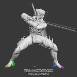 隼龍單刀雙刀連擊3DMax模型帶綁定無(wú)貼圖分享