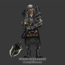 骷髏斧頭士兵 3D模型 有綁定和全套動(dòng)作