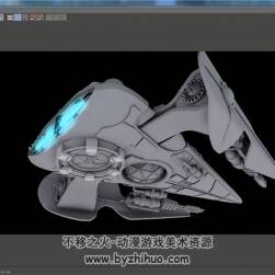 C4D飞船建模视频教程 科幻舰船建模教学