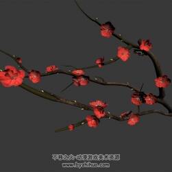 梅花花枝 max模式下載 3D模型 四角面