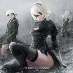 同人 2B小姐姐插畫壁紙圖包 1177P