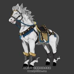 游戲白馬座騎3DMax模型含貼圖下載