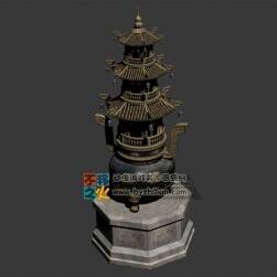 寺庙道馆香炉模型