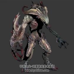科幻恐怖風(fēng)格 怪獸 四邊面中模 3D模型