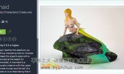 unity 3d 美人魚模型帶動作 Mermaid 1.0