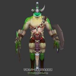 游戲怪物蜥蜴獵手3DMax模型帶綁定下載