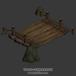 野外木桥 3D模型 四角面max格式下载