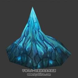 蓝色石锥 3D模型 四角面 百度网盘下载
