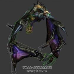 暗黑雙翼魔龍全套動作帶綁定3DMax模型下載