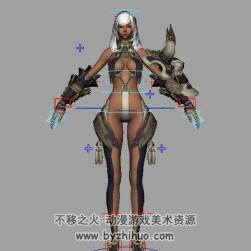 游戏角色剑灵女战士3DMaya模型下载