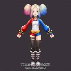 Q版哈莉·奎茵 小丑女 卡通少女角色3D模型