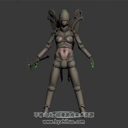 次世代 金属铠甲女战神 3D模型有绑定