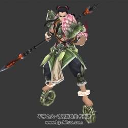 神話角色 哪吒 3D模型 有綁定和動作 四邊面